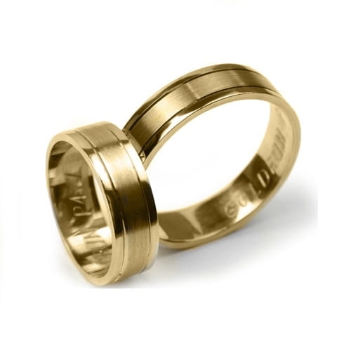 Obrączki ślubne z żółtego złota płaskie 6mm Premium P-477