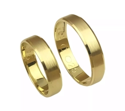 Fazowane obrączki ślubne z żółtego złota 4,5mm Casual