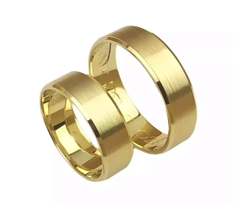 Fazowane obrączki ślubne z żółtego złota 6mm Casual