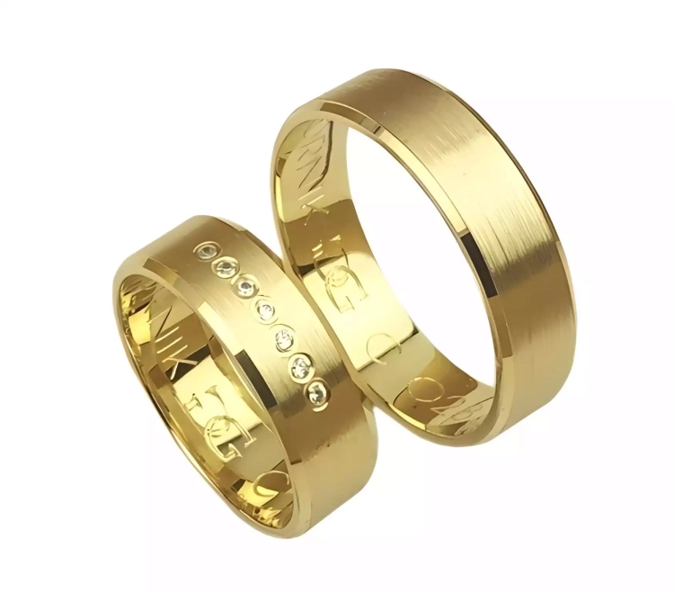 Fazowane obrączki ślubne z żółtego złota 6mm Casual