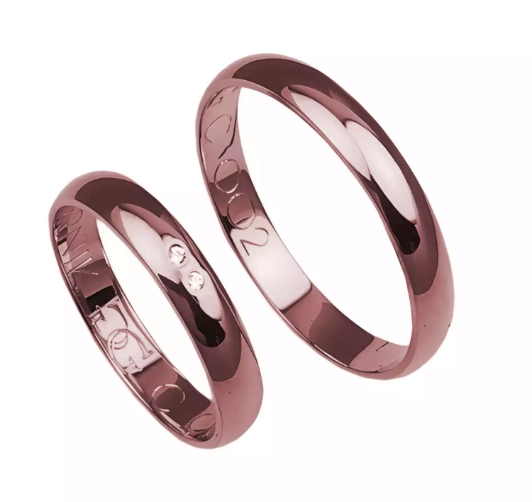 Klasyczne obrączki ślubne z różowego złota okrągłe 3,5mm Casual