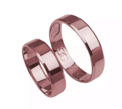 Obrączki ślubne fazowane z różowego złota 6mm Casual