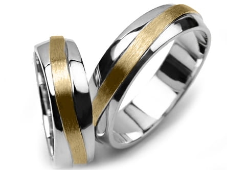 Przejdź do produktu Obrączki ślubne dwukolorowe półokrągłe 6mm Premium