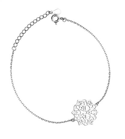 Przejdź do produktu Srebrna bransoletka z ażurowym kwiatem