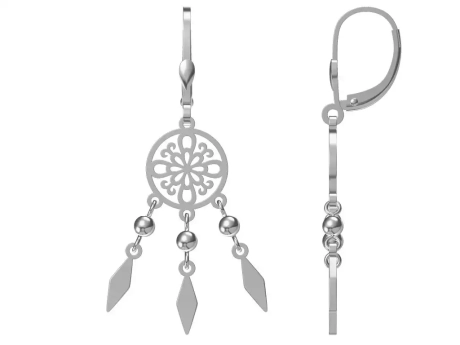 Przejdź do produktu Srebrne kolczyki łapacz snów