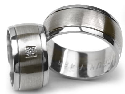 Obrączki ślubne z białego złota półokrągłe z cyrkonią 10mm Premium P-485-b