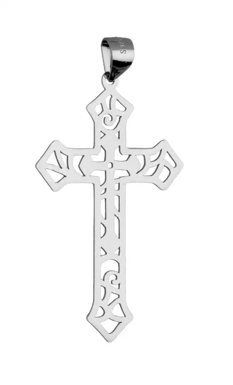 Srebrny ażurowy krzyżyk