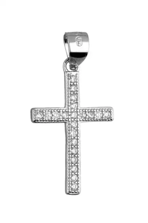 Przejdź do produktu Srebrny krzyżyk z cyrkoniami 