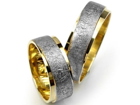 Przejdź do produktu Obrączki ślubne dwukolorowe płaskie 7mm Premium