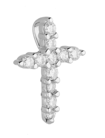 Przejdź do produktu Srebrny krzyżyk z dużymi cyrkoniami