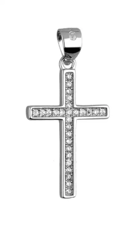 Przejdź do produktu Srebrny krzyżyk z cyrkoniami