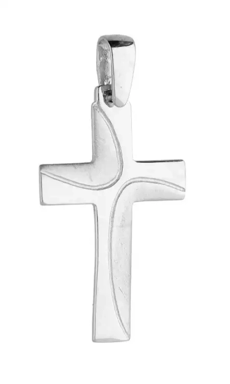 Srebrny krzyżyk poler i mat