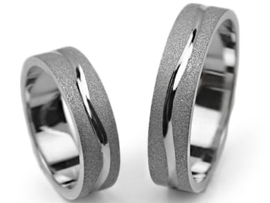 Obrączki ślubne z białego złota płaskie 5mm Premium  P-492-b