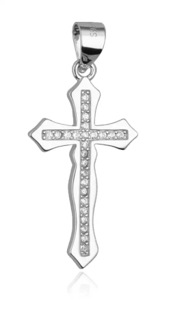Przejdź do produktu Srebrny krzyżyk z cyrkoniami