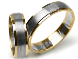 Obrączki ślubne dwukolorowe półokrągłe 5mm Premium P-494-k
