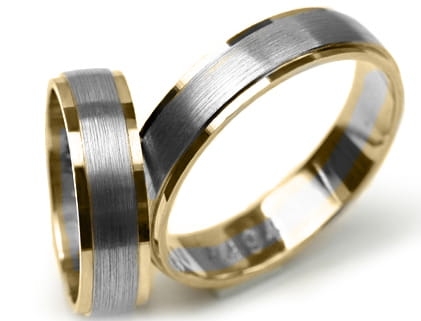 Przejdź do produktu Obrączki ślubne dwukolorowe półokrągłe 5mm Premium