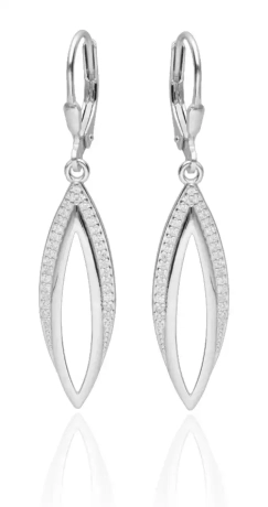 Przejdź do produktu Wiszące srebrne kolczyki, cyrkonie 