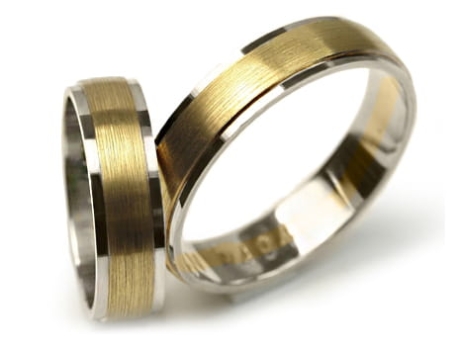 Przejdź do produktu Obrączki ślubne dwukolorowe półokrągłe 5mm Premium