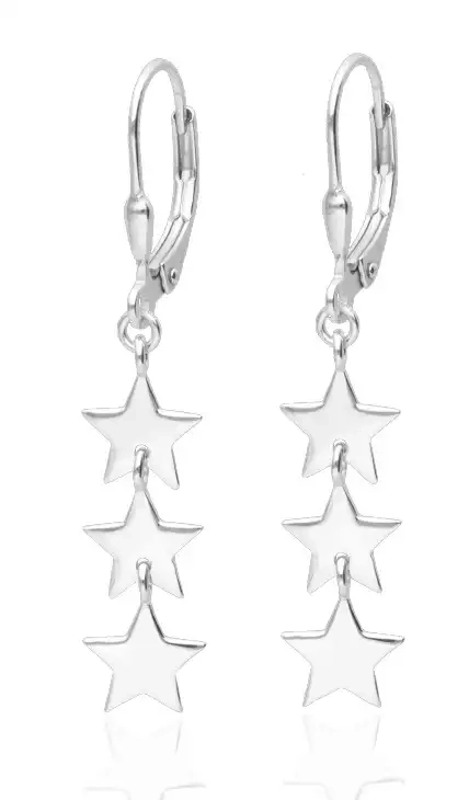 Srebrne kolczyki gwiazdki