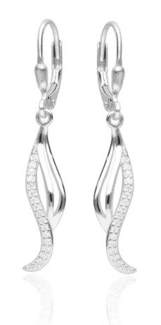 Przejdź do produktu Wieczorowe srebrne kolczyki z cyrkoniami