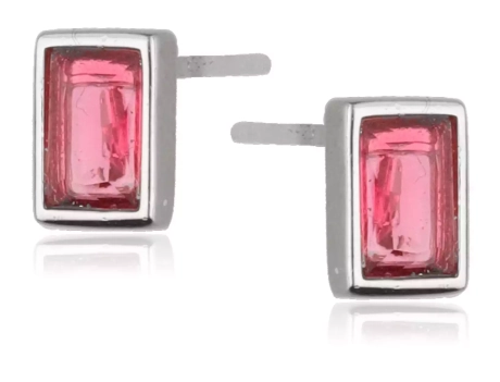 Przejdź do produktu Srebrne kolczyki z czerwoną cyrkonią