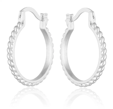 Przejdź do produktu Srebrne kolczyki koła z kuleczkami 