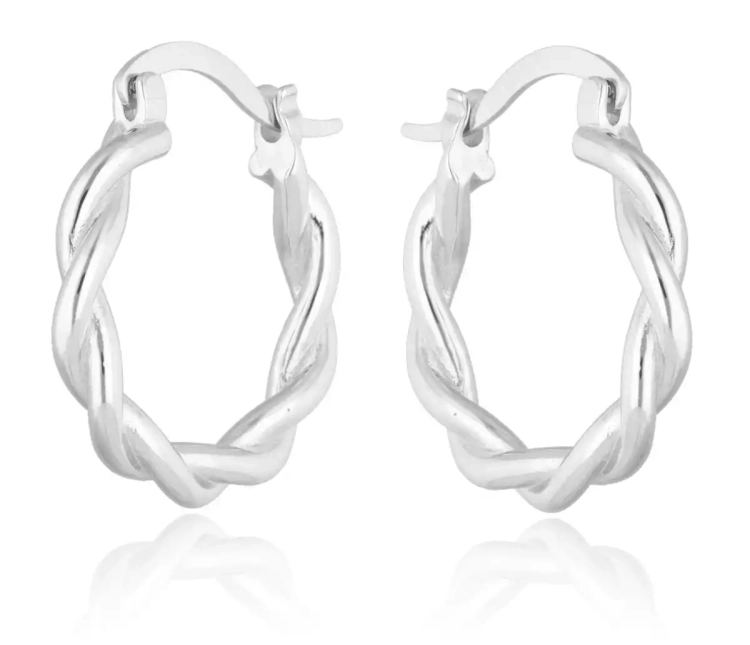 Srebrne plecione kółeczka