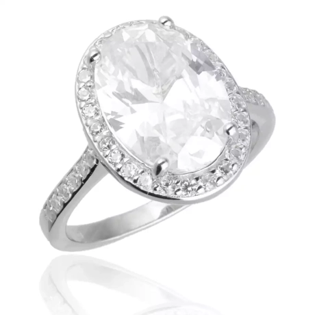 Przejdź do produktu Srebrny pierścionek z dużą cyrkonią