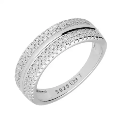 Przejdź do produktu Srebrny pierścionek obrączka z cyrkoniami