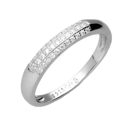 Przejdź do produktu Srebrny pierścionek obrączka z cyrkoniami 