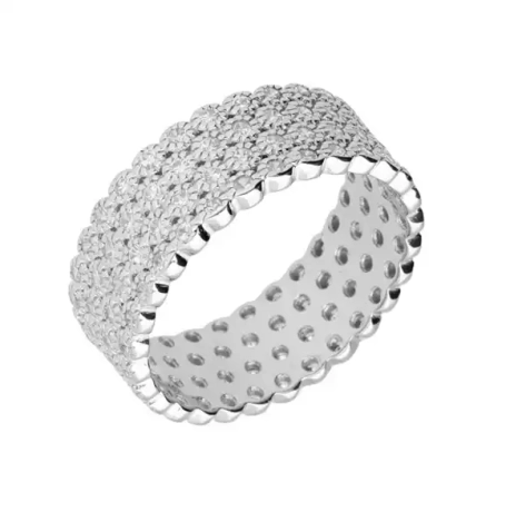 Przejdź do produktu Szeroki srebrny pierścionek, cyrkonie