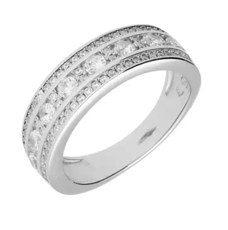 Przejdź do produktu Srebrny pierścionek obrączka z cyrkoniami