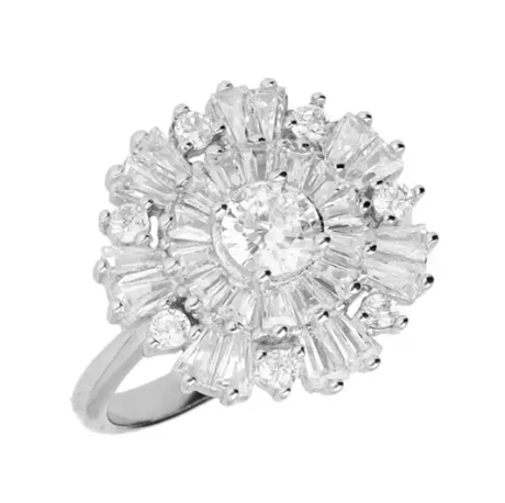 Przejdź do produktu Srebrny pierścionek z dużymi cyrkoniami w kółku