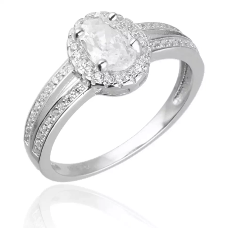 Przejdź do produktu Pierścionek srebrny z błyszczącymi cyrkoniami