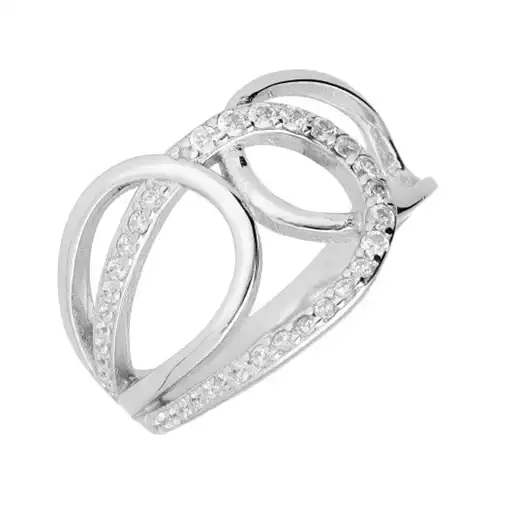 Pierścionek srebrny z cyrkoniami