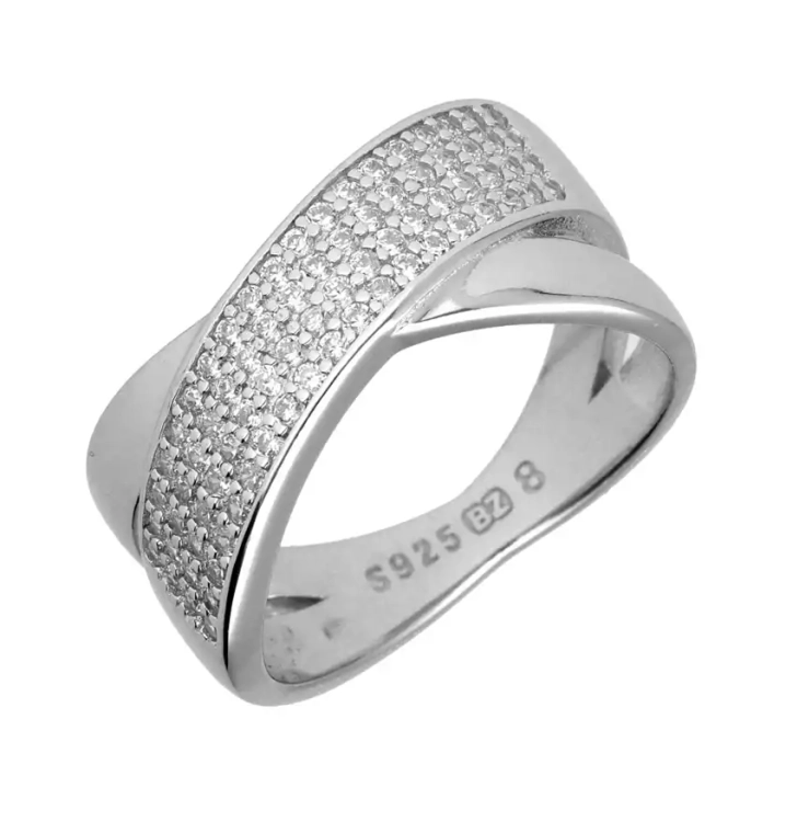 Pierścionek srebrny z cyrkoniami