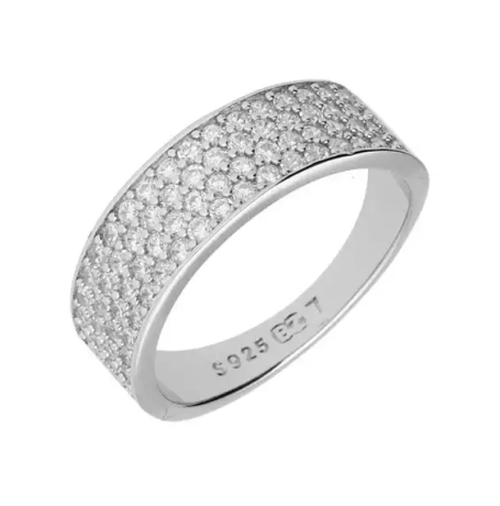 Przejdź do produktu Srebrny pierścionek obrączka z cyrkoniami 