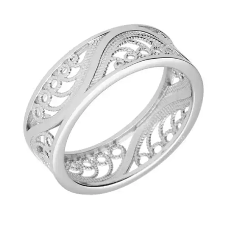 Przejdź do produktu Pierścionek srebrny obrączka z wzorami