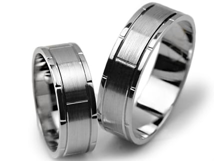 Obrączki ślubne z białego złota płaskie 6mm Premium P498-b