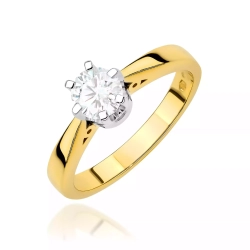 Pierścionek z żółtego złota, diament laboratoryjny 1,00ct