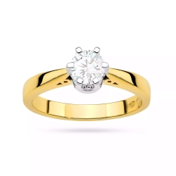 Pierścionek z żółtego złota, diament laboratoryjny 1,00ct