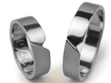 Obrączki ślubne z białego złota płaskie 5mm Premium P-500-b