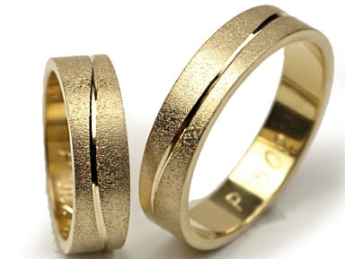 Obrączki ślubne z żółtego złota płaskie 5mm Premium P-502