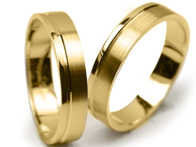 Przejdź do produktu Obrączki ślubne z żółtego złota płaskie 4mm Premium