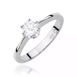 Pierścionek z białego złota, diament laboratoryjny 0,30ct