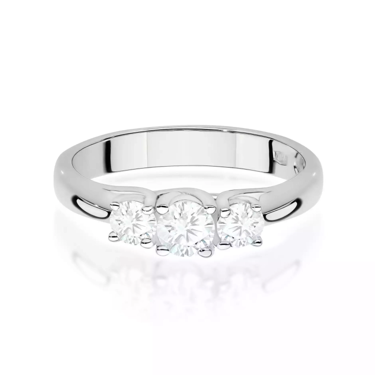 Pierścionek z białego złota, diamenty laboratoryjne 0,49ct