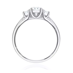 Pierścionek z białego złota, diamenty laboratoryjne 0,49ct