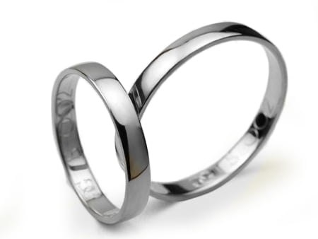 Obrączki ślubne klasyczne z białego złota 3mm półokrągłe Simple S002-b