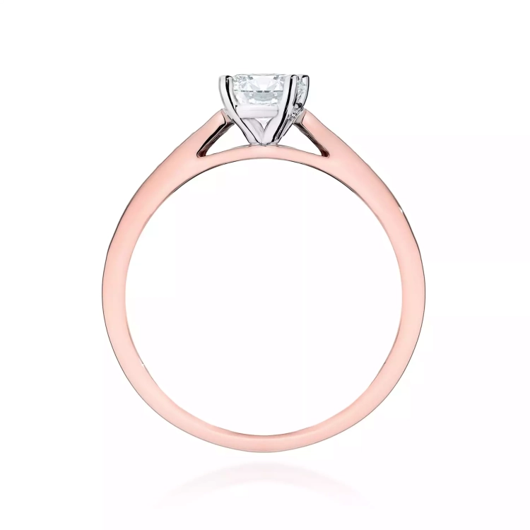 Pierścionek z różowego złota, diament laboratoryjny 0,50ct