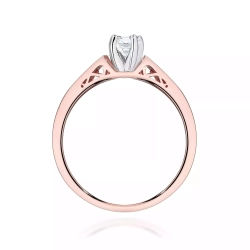Pierścionek z różowego złota, diament laboratoryjny 0,30ct